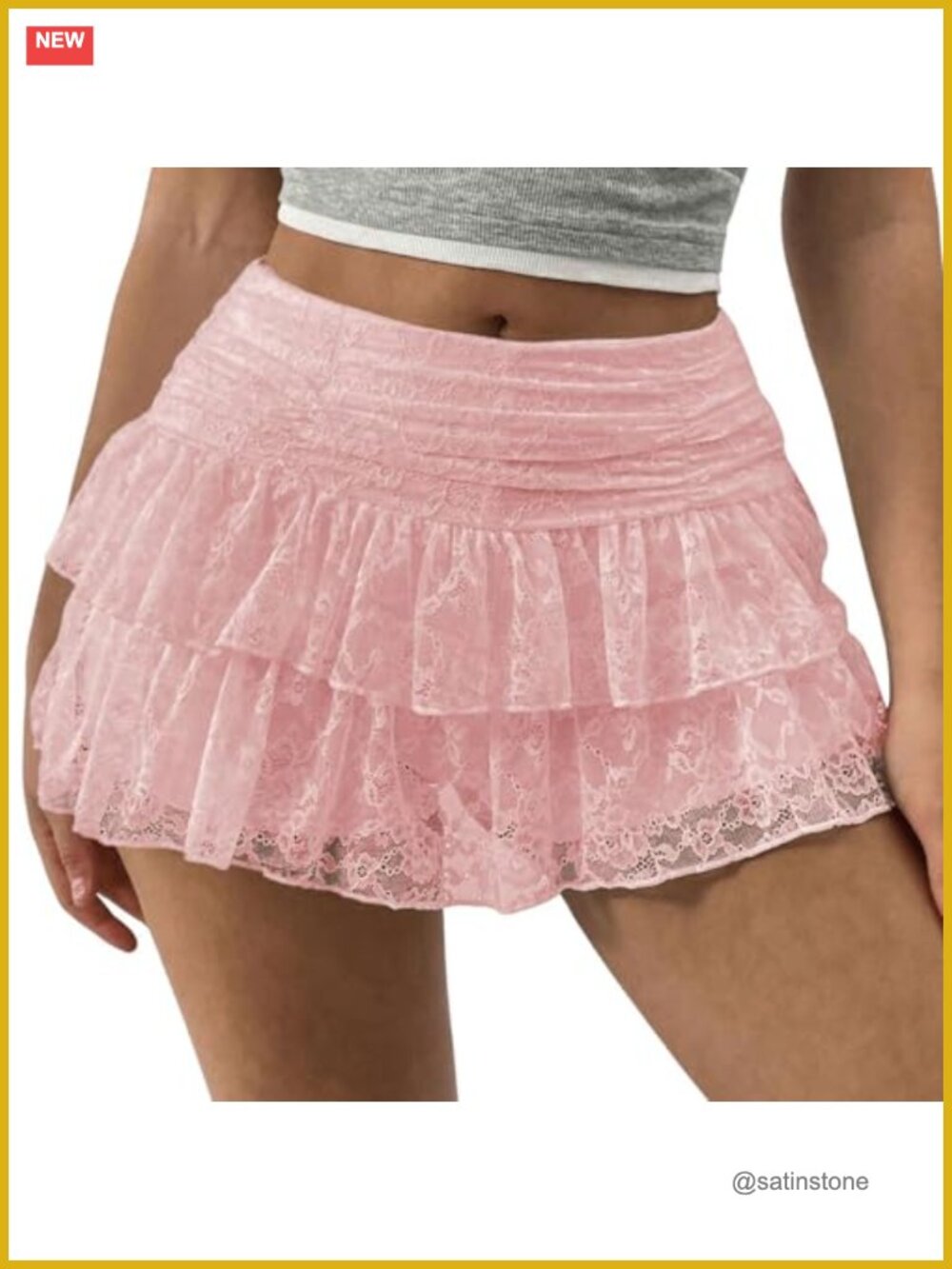 Lace Ruffle Mini Skirt Low Waist Pleated Y2k Fairy Mesh
